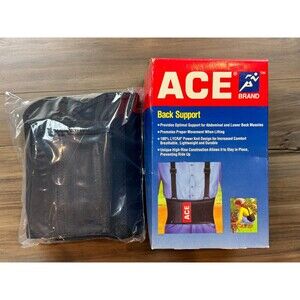 Ace Adjustable Back Support Black Medium Fits Waist 31"-39" and Hips 36"-45"
